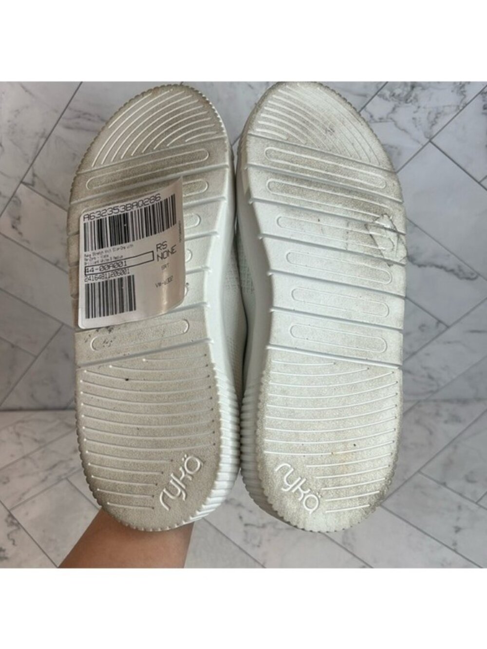 NWT Ryka Womens Vista White Stretch Knit Slip-On Casual Sneakers Shoes Size 9M - Picture 6 of 9